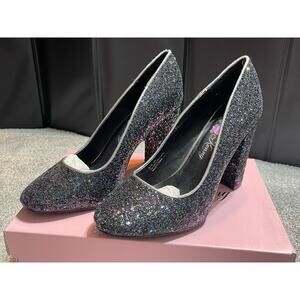 Penny Loves Kenny Y2K Heels Shoes Block Heels Glittery Womens 9 Bratzcore